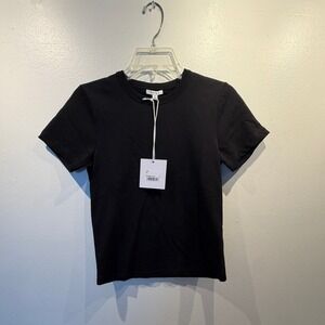Pistola Alba Baby Tee Noir Black Cotton Short Sleeve Crewneck Top XS NEW